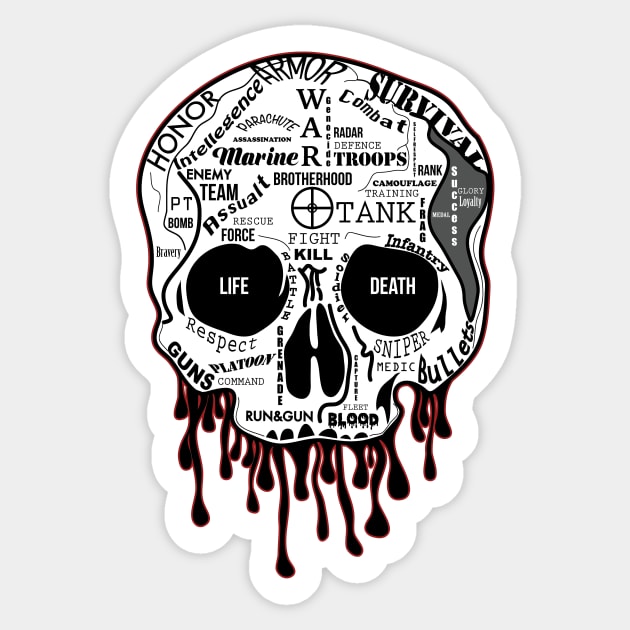 Life and Death Skull Sticker by ACGraphics